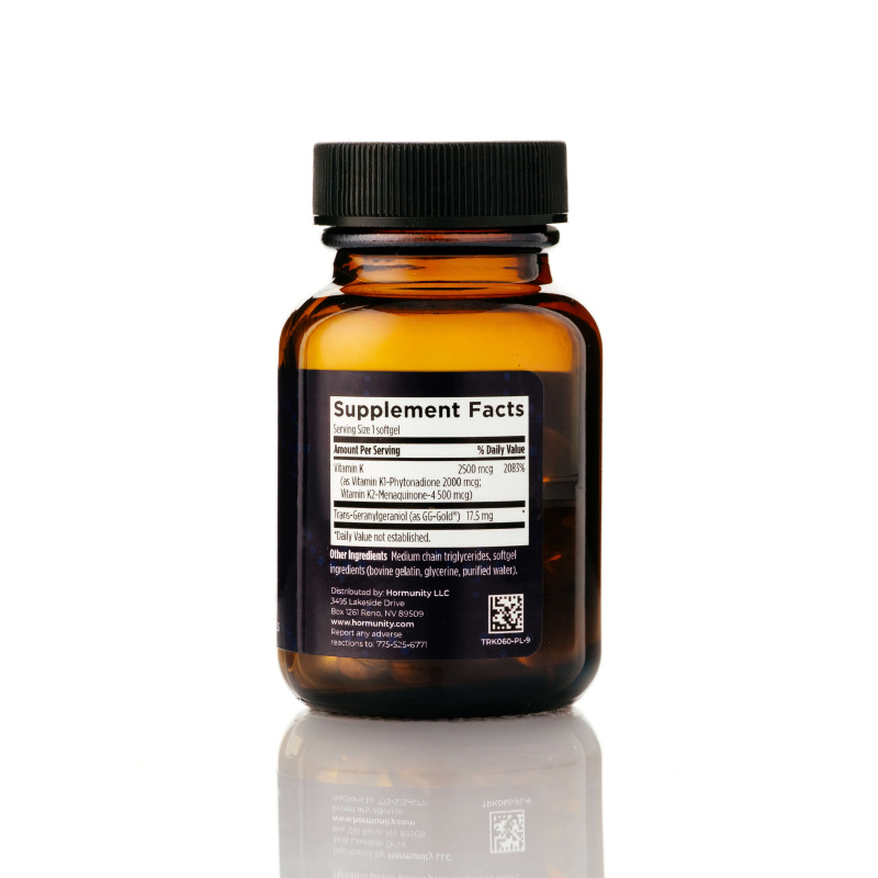 Vitamin K Mix Supplement Facts label