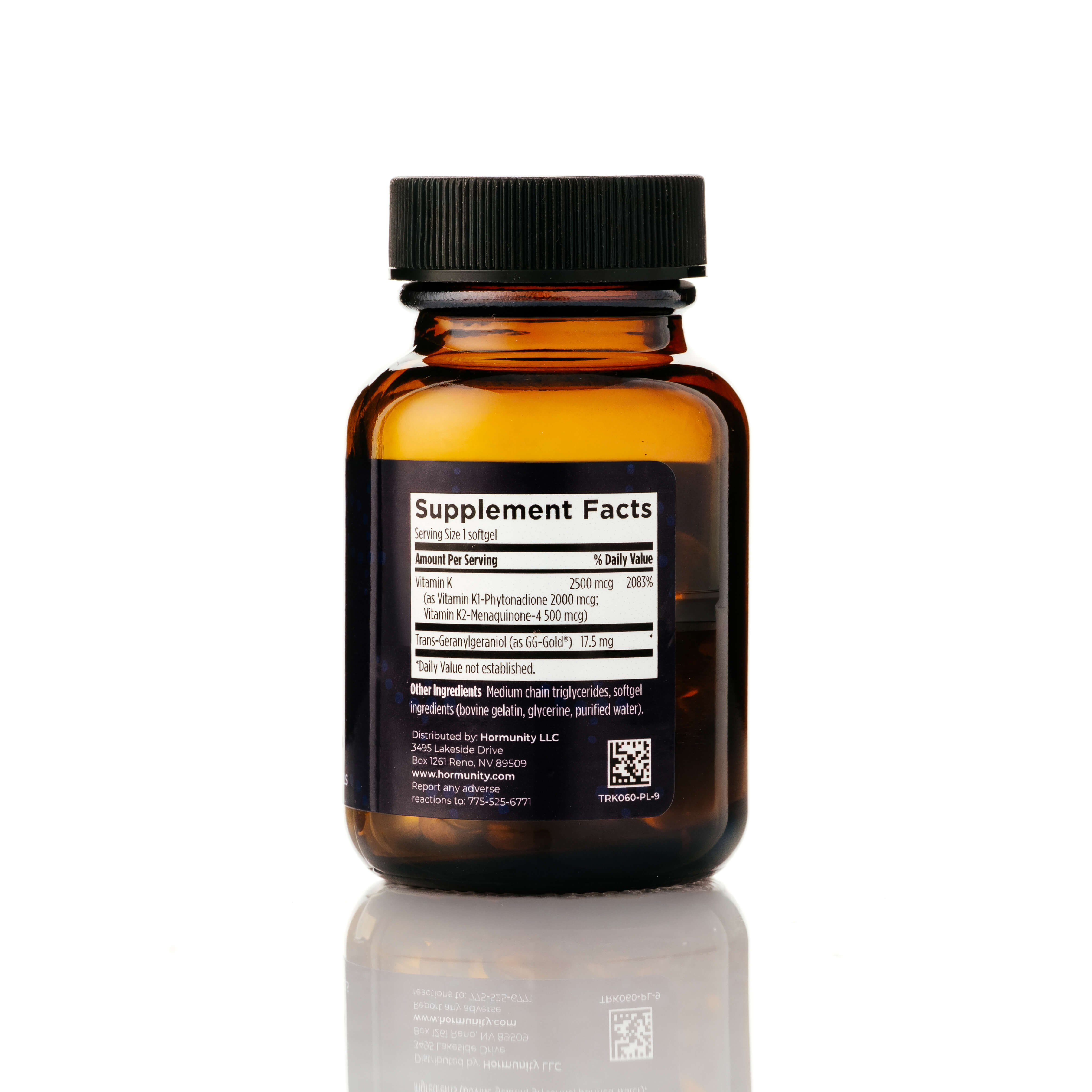 Vitamin K Mix Supplement Facts label