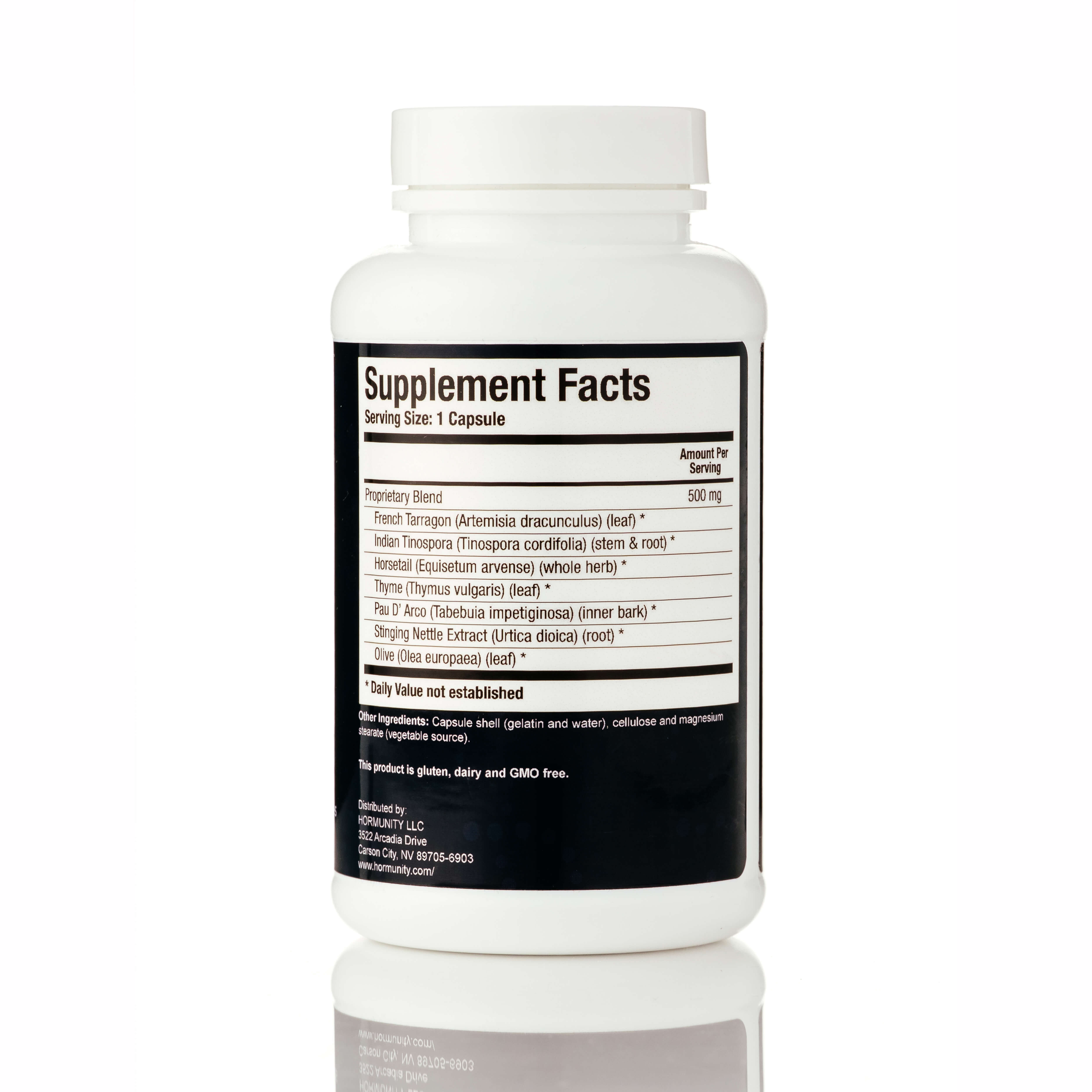 DysbioFix Botanicals Supplement Facts label