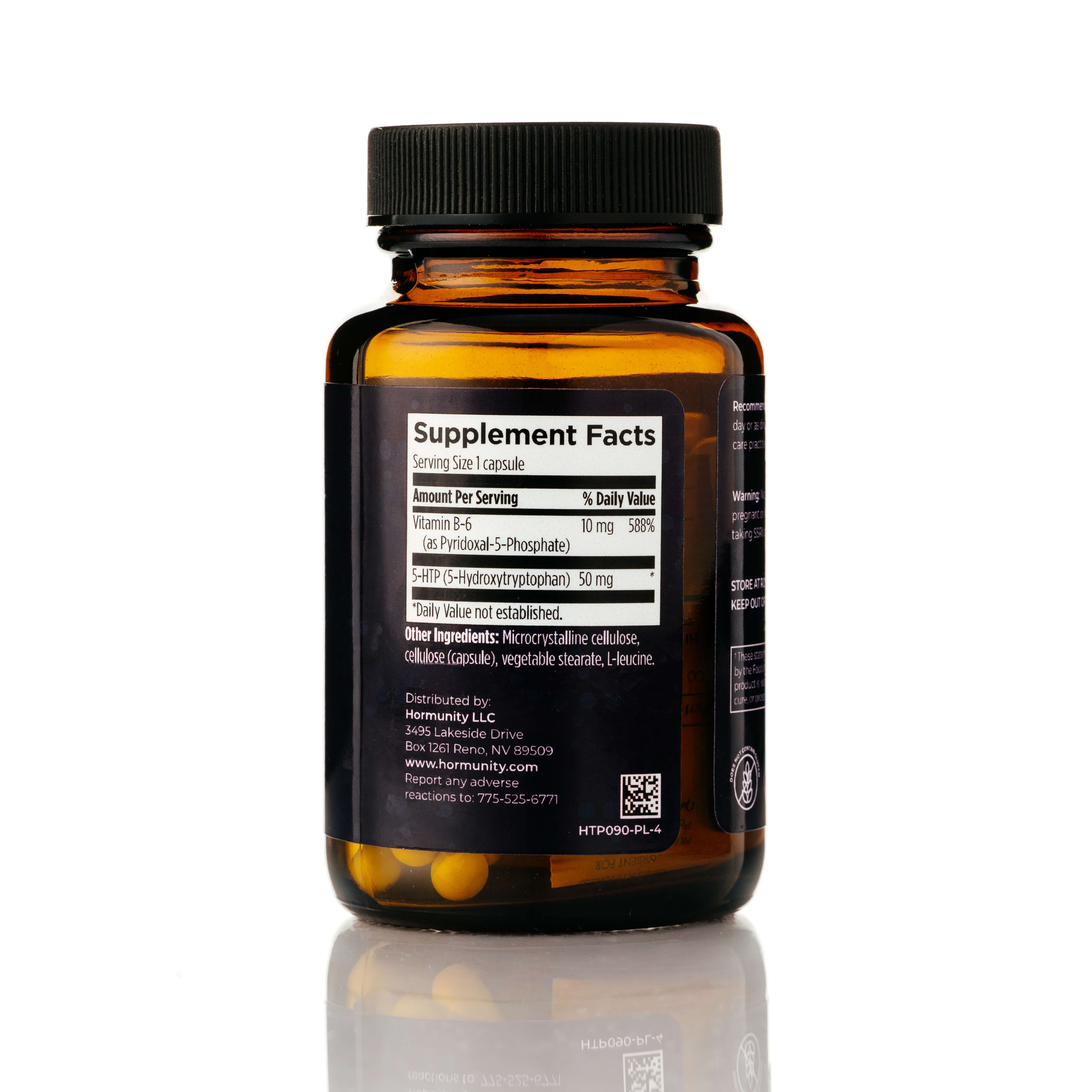 5-HTP & Vitamin B6 Supplement Facts label