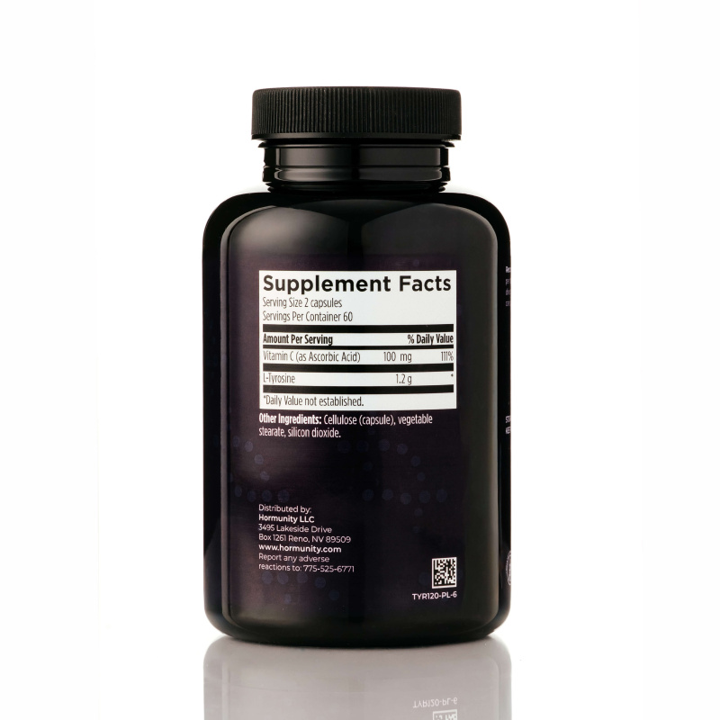 L-Tyrosine with Vitamin C Supplement Facts label
