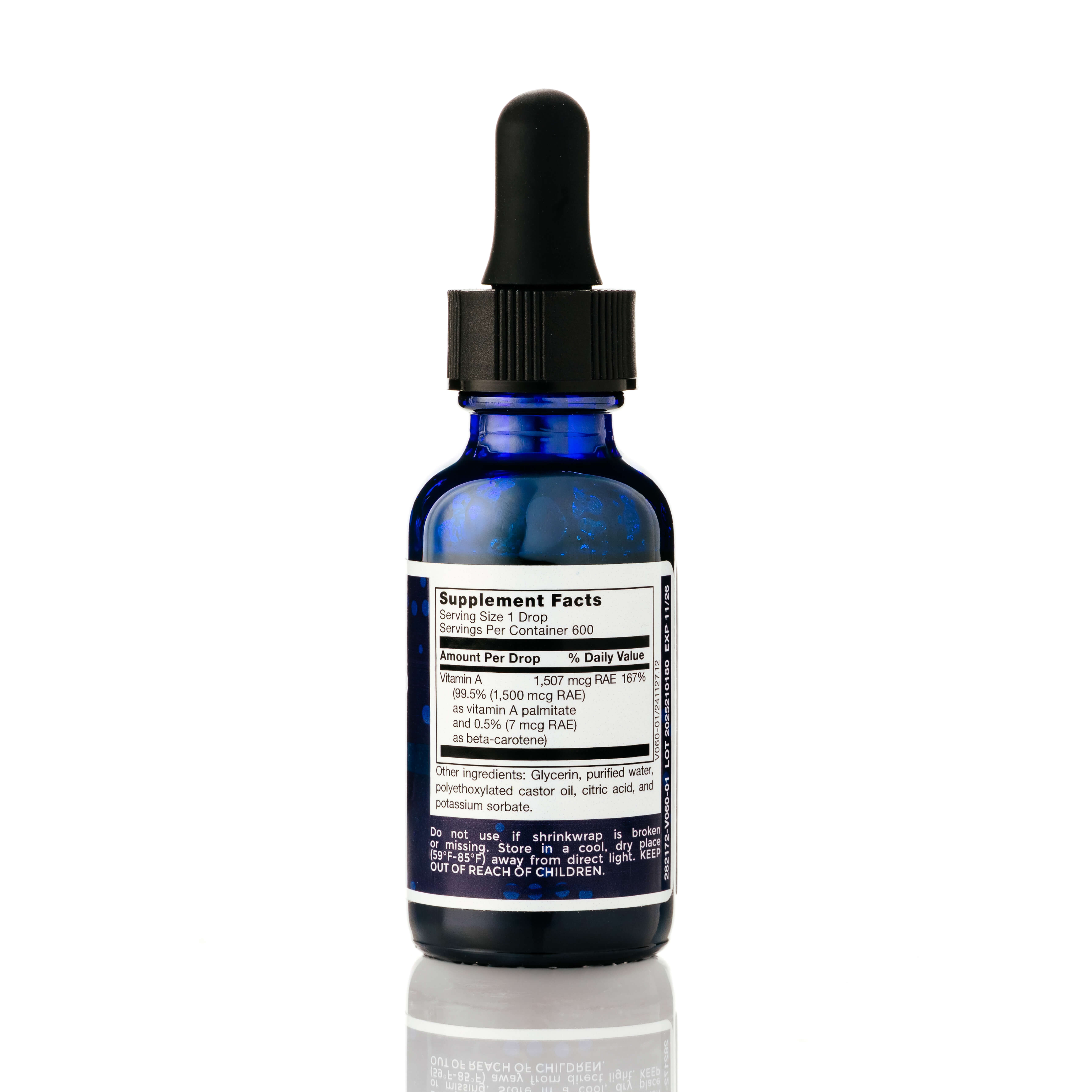 Micellized Vitamin A Supplement Facts label