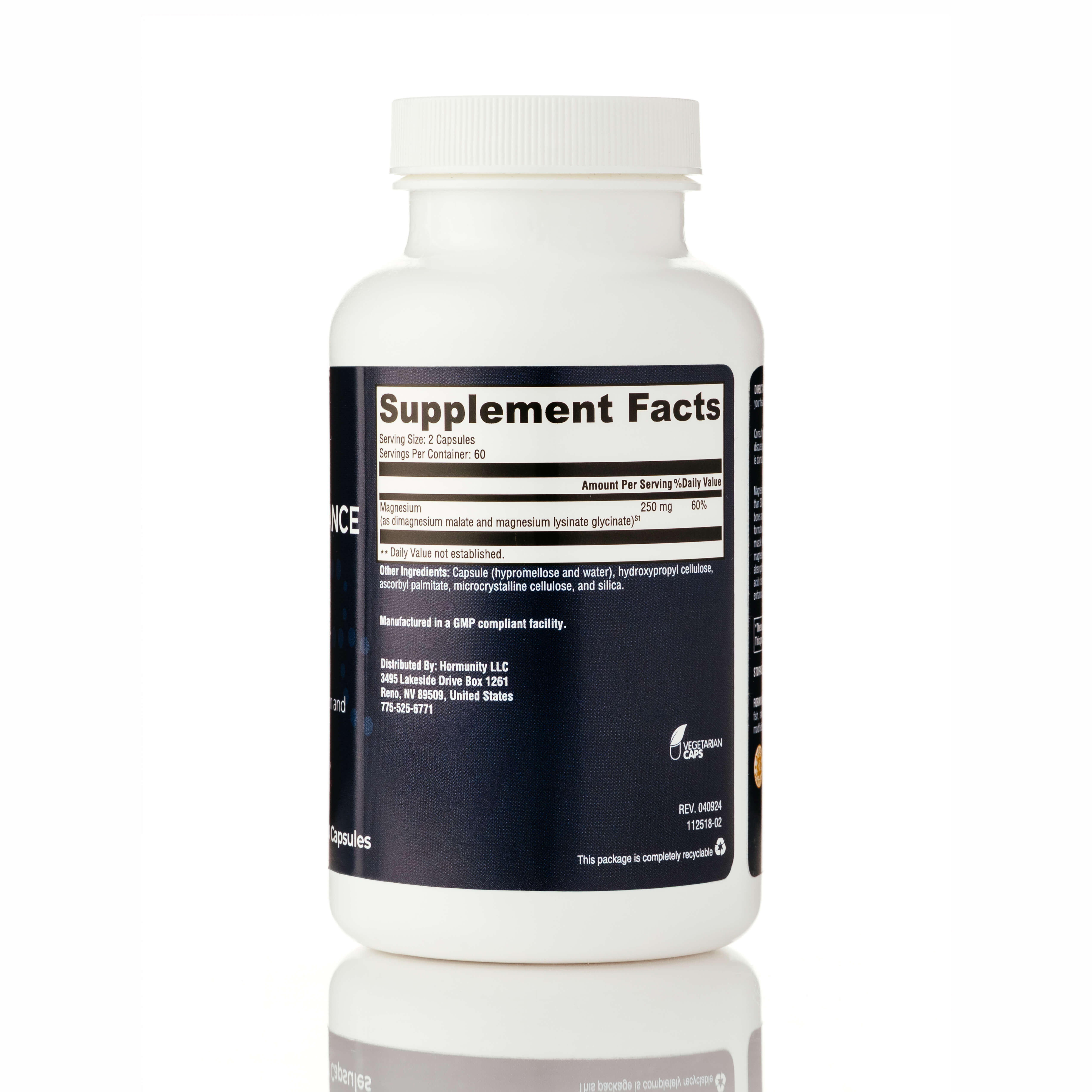 Magnesium Balance Complex Supplement Facts label