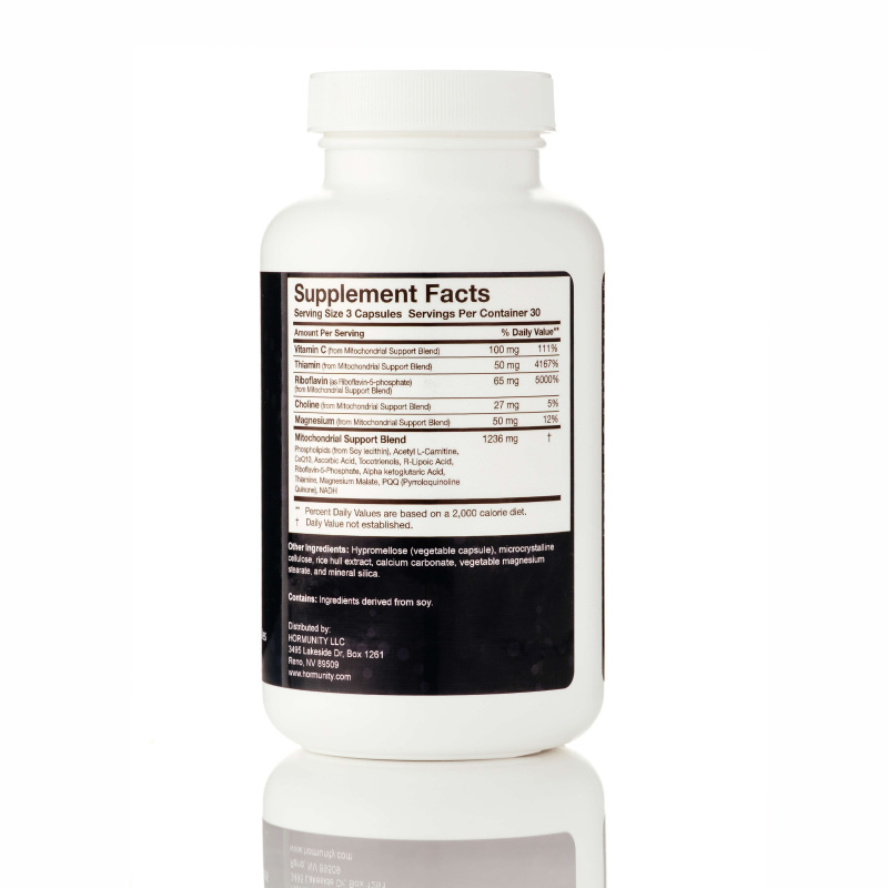 Mito Energy Boost Supplement Facts label