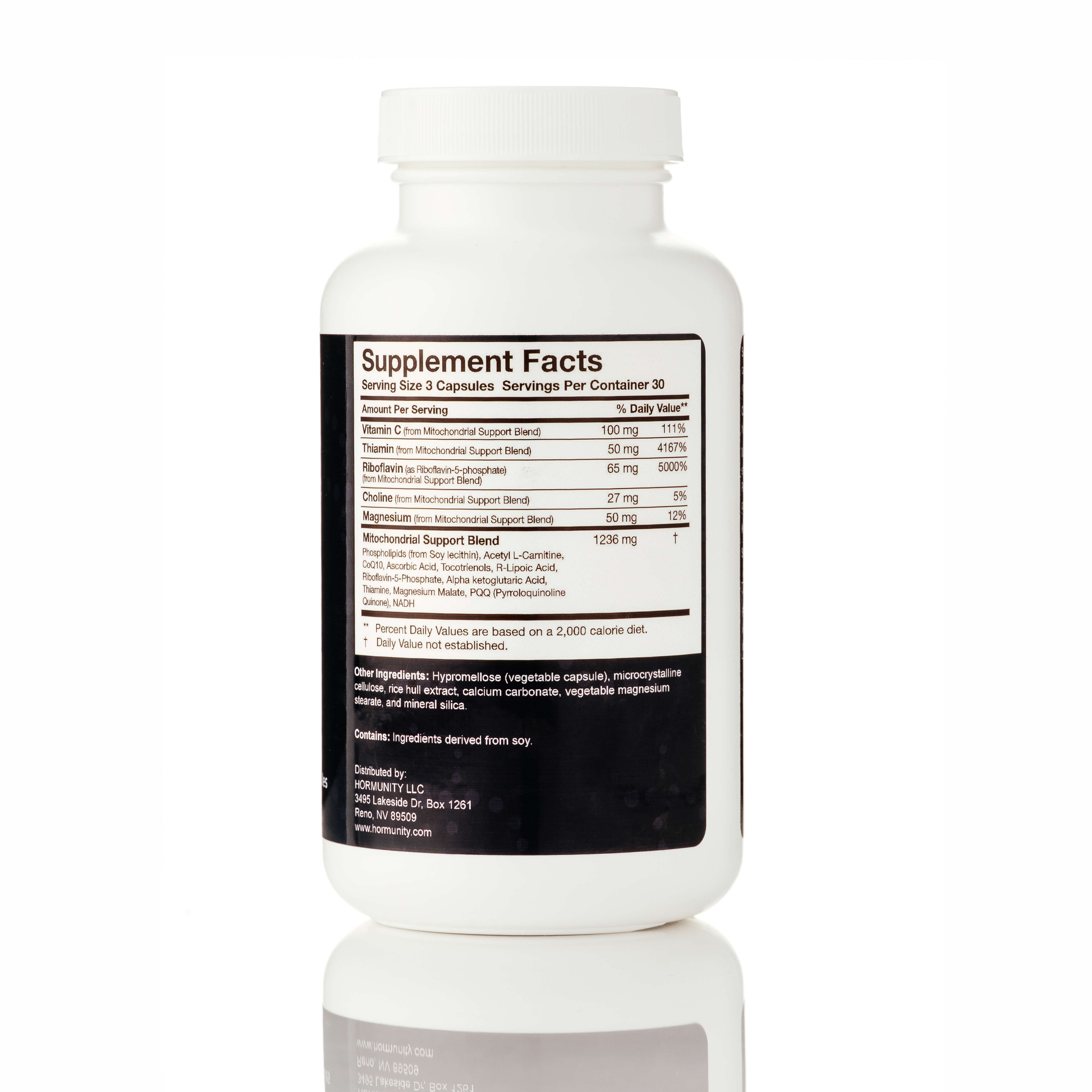Mito Energy Boost Supplement Facts label