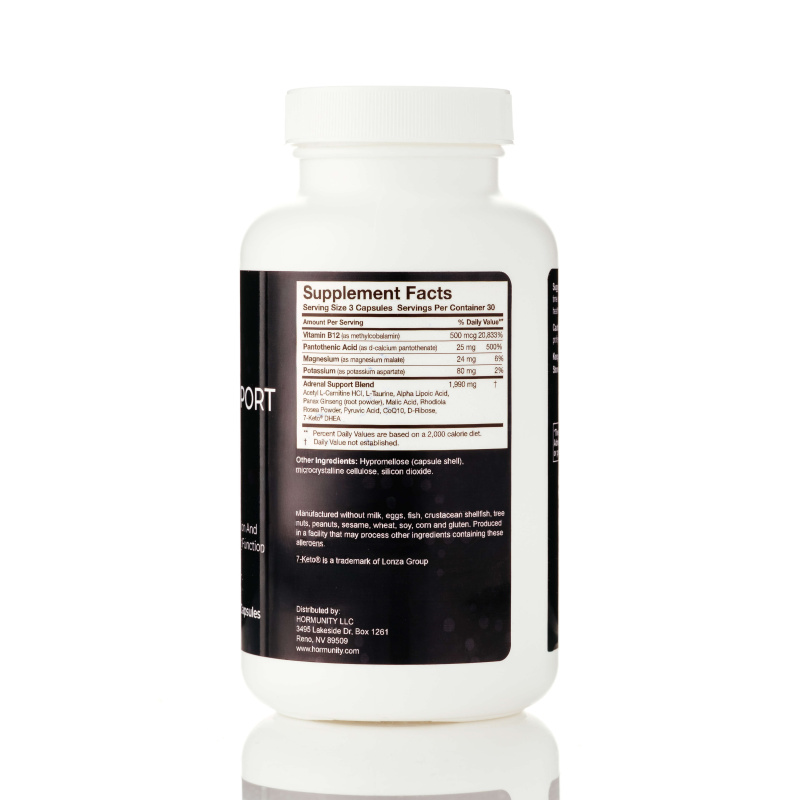 Adrenal Support Non-Glandular Supplement Facts label