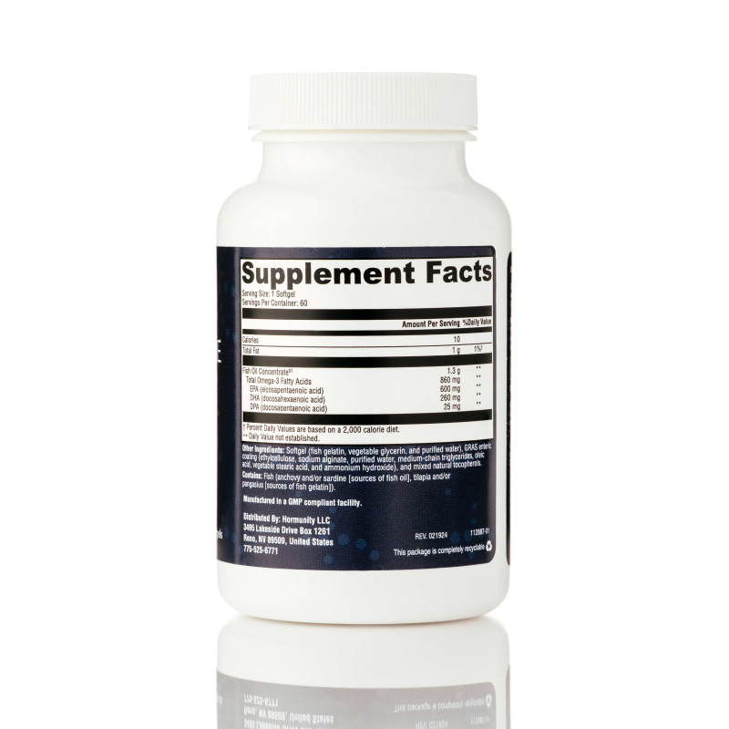 Omega Pure Monoglyceride Fish Oil Supplement Facts label