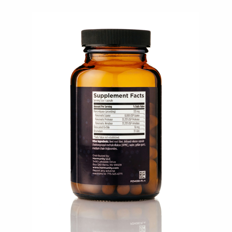 Pancreatic Enzymes & Ox Bile Supplement Facts label
