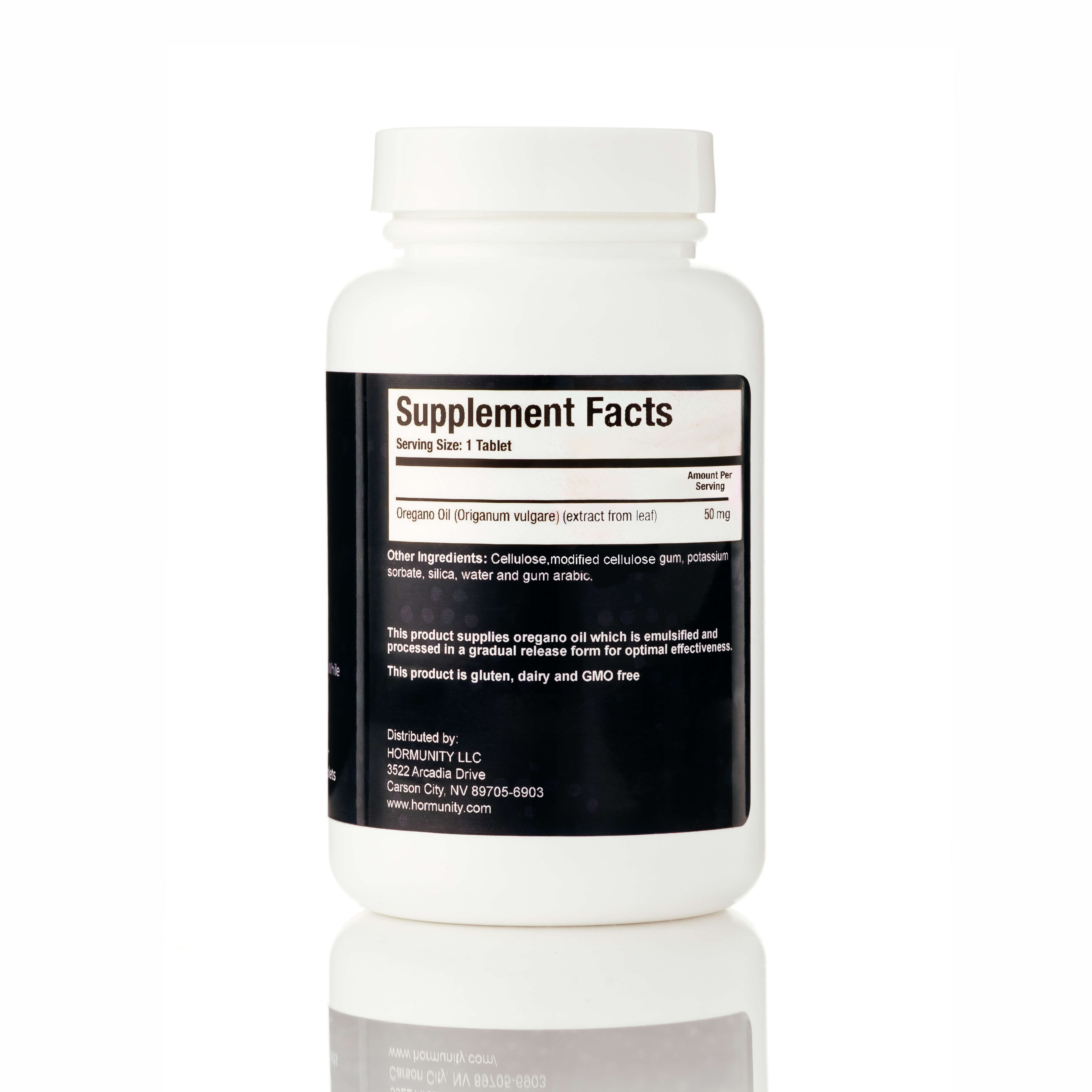 SBO-Clear Oregano Oil Supplement Facts label